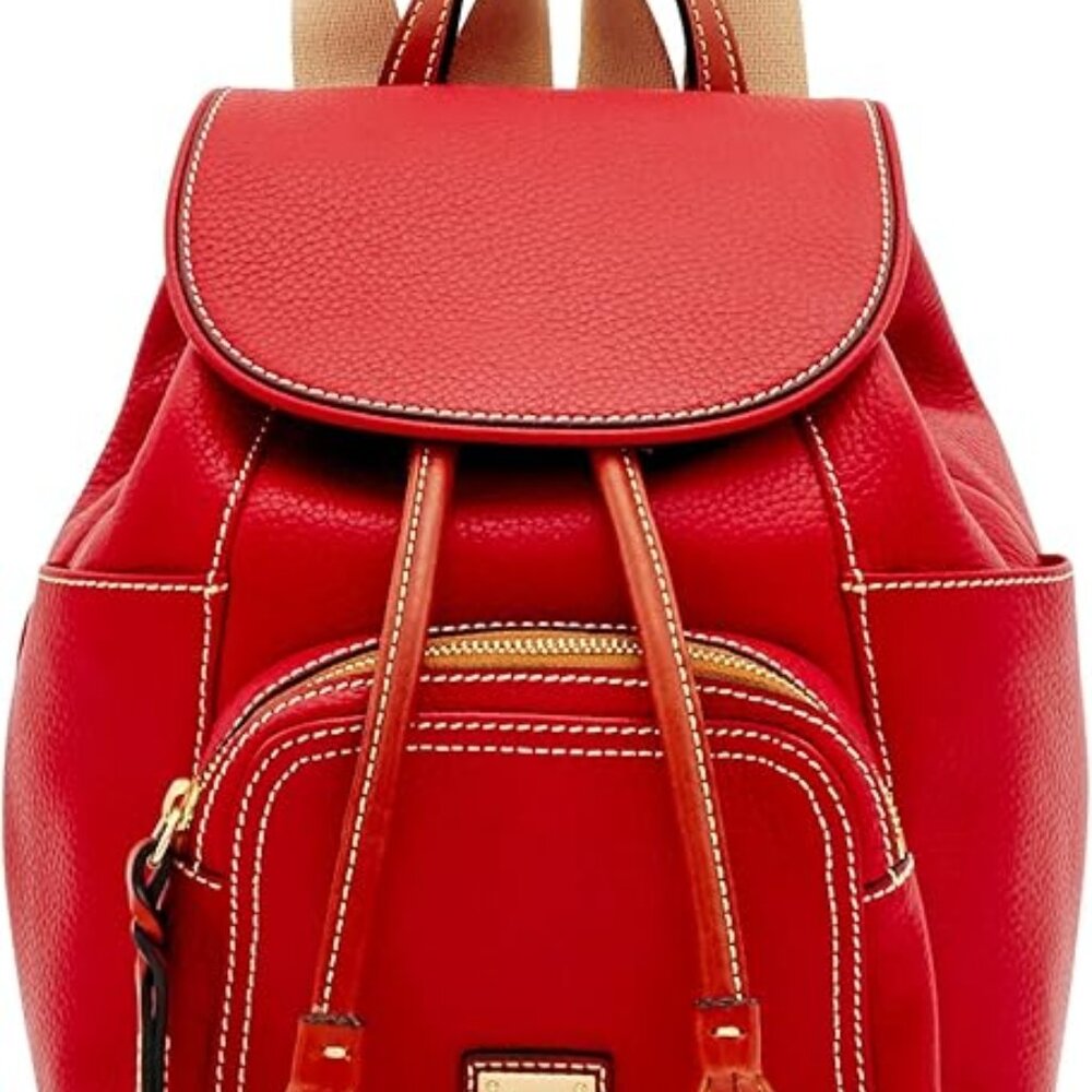 NWOT Dooney & Bourke Handbag, Pebble Grain Large Murphy Backpack - RED LEATHER